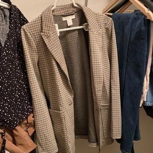 {H&M} checkered blazer